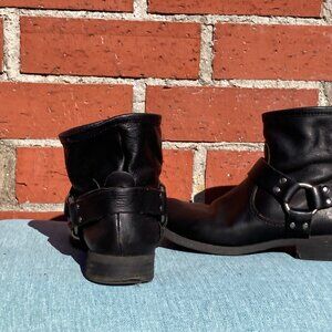 Black Lucky Brand ankle leather motorcycle boots size 8.5